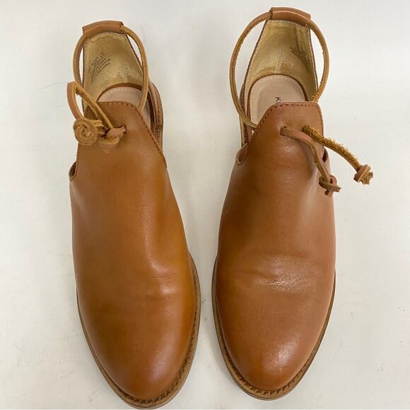 Kelsi Dagger Western Cutout Heeled Bootie Ankle Boots Brown Tan Leather Size 9 - Picture 4 of 13